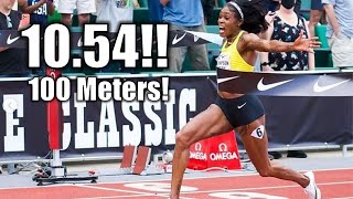 Elaine ThompsonHerah DESTROYS Field In Historic 100 Meter Dash  2021 Prefontaine Classic [upl. by Olenolin708]