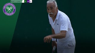 Mansour Bahrami plays funny phantom point in mens doubles  Wimbledon 2018 [upl. by Anneis]