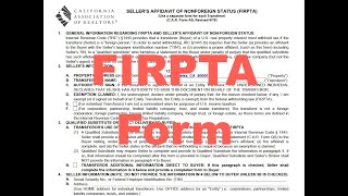 How to Complete a FIRPTA form  Sellers affidavit of nonforeign status [upl. by Aramac572]