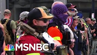 Armed US Militia Groups Increase Their Visibility  Morning Joe  MSNBC [upl. by Dayna]