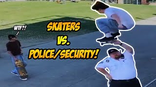 Skateboarder Jumps Over Security Guard  Skaters vs Police amp Security Skaters vs Haters 2024 [upl. by Notnirb]