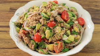 Healthy Avocado and Tuna Salad Recipe [upl. by Ycinuq576]