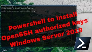 Enable OpenSSH on Windows 2019 with Authorized Keys [upl. by Chrisman293]