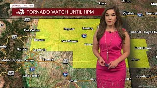 Tornado watch issued for Colorado’s northeastern counties until 11 pm [upl. by Marje221]