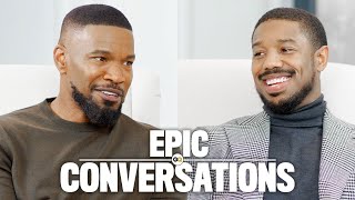 Michael B Jordan and Jamie Foxx Have an Epic Conversation  GQ [upl. by Ycats506]