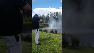 LWRC 68 SPC shooting at water is satisfying wouldnt you agree hunting ar15 shooting [upl. by Comptom829]