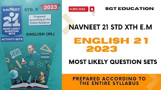 NAVNEET ENGLISH HL 21 MOST LIKELY QUESTION SETS 2023 10TH CLASSSSC BOARD [upl. by Ardnekal]