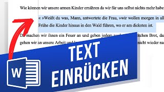 Text in Word einrücken  Zeileneinzug in Word ändern [upl. by Yerffe]