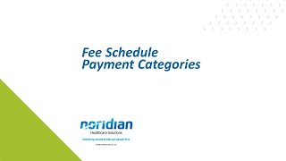 Fee Schedule Payment Categories [upl. by Vharat50]