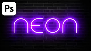 Photoshop Neon Text Effect Tutorial 14 [upl. by Morly]