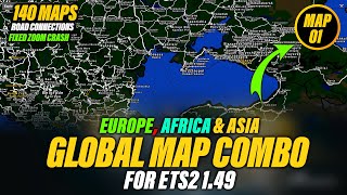 ETS2 149 Global Map Combo  Europe Asia amp Africa [upl. by Ibby651]