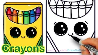 How to Draw a Crayon Box Cute and Easy step by step [upl. by Glassman]