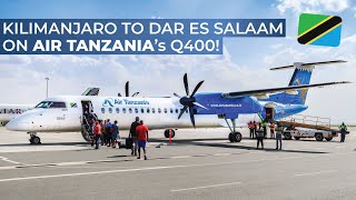 TRIPREPORT  Air Tanzania ECONOMY  Kilimanjaro  Dar Es Salaam  De Havilland Dash 8 Q400 [upl. by Pyne243]