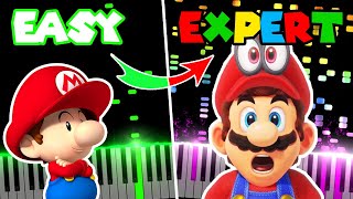 Super Mario Theme  EASY to EXPERT [upl. by Ahsiekat]