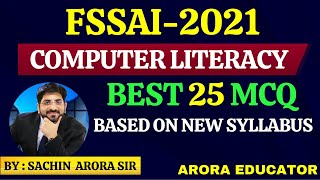 FSSAI Computer Classes  FSSAI Recruitment 2021  FSSAI Computer Literacy 25 MCQ  FSSAI Classes [upl. by Ahtiekal]