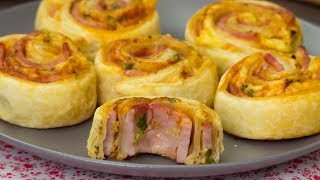 Escargots feuilletés au jambon et au fromage – une recette savoureuse et rapide  │ SavoureuxTV [upl. by Thomasine]