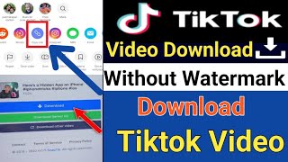 Tiktok video download without watermark  How to download tiktok video without watermark [upl. by Bennink121]