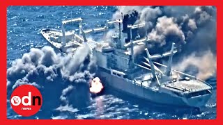 US Navy Ship DESTROYED by Three AntiShip Missiles During Sinking Exercise [upl. by Namara]