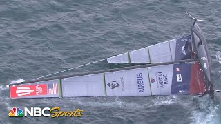 Americas Cup Biggest crashes capsizes  Motorsports on NBC [upl. by Puna]