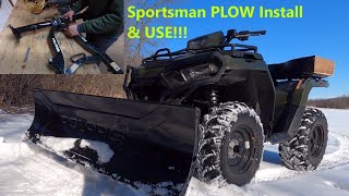 2021 Polaris Sportsman Plow Assembly Install amp Use [upl. by Jeniece142]