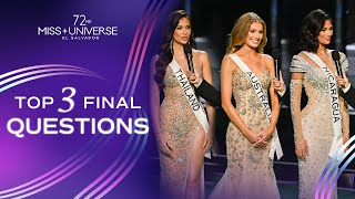 72nd MISS UNIVERSE  Top 3 Final Questions  Miss Universe [upl. by Bathsheeb647]