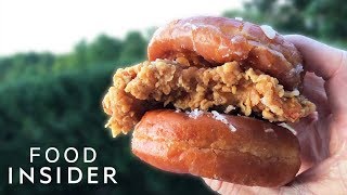 KFC Fried Chicken amp Donuts Sandwich Review [upl. by Falda890]