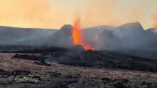 Lava river spills over 💥 4K [upl. by Brnaba]