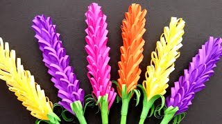 How to make Beautiful lavender paper flowers  Very Easy DIY Crafts [upl. by Curr]