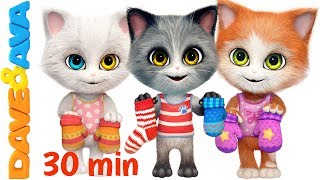 😽 Three Little Kittens in New Nursery Rhymes Collection  Kids Songs from Dave and Ava 😽 [upl. by Enrico661]