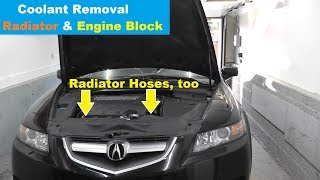 How To Coolant Flush and Radiator Hose Replacement  Draining the Engine Block [upl. by Kenway785]