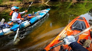 We raced the kayaks Moken vs SS127 river fishing float trip [upl. by Sehcaep385]