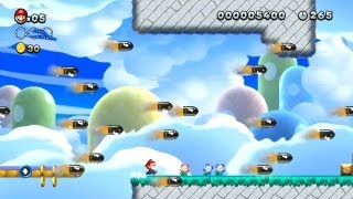 New Super Mario Bros U  Bullet Bill 1Up Roundup in Switchback Hill [upl. by Davon]