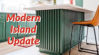 DIY Modern Kitchen Island Trim With Wood Slats Kitchen Makeover Part 3 [upl. by Haase]