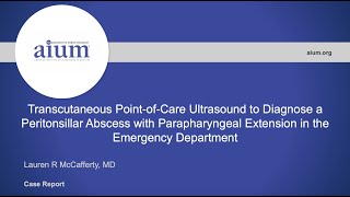 Transcutaneous PointofCare Ultrasound to Diagnose a Peritonsillar Abscess with Parapharyngeal [upl. by Ymiaj]