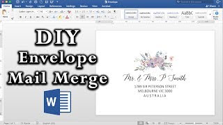 How to Easy Envelope Mail Merge in MS Word  DIY Invitations [upl. by Alyekahs]