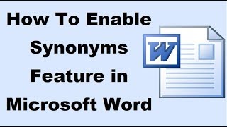 How To Enable Synonyms Feature in Microsoft Word [upl. by Hilel]