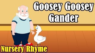 Kids Nursery Rhymes  Goosey Goosey Gander With Lyrics [upl. by Nosecyrb]