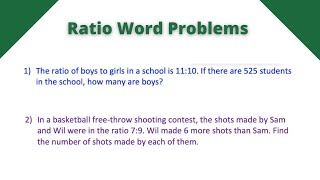 Ratio Word Problems  Algebra 1 [upl. by Ades]