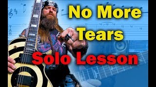 How to play ‘No More Tears’ by Ozzy Osbourne Guitar Solo Lesson wtabs [upl. by Kerat]