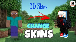 How to Change Skin In Minecraft Tlauncher  3D Skins🔥 [upl. by Cianca335]