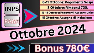 780€ INPS PAGA il 11 OTTOBRE Anticipazioni sui Pagamenti ed i Bonus [upl. by Erdei728]