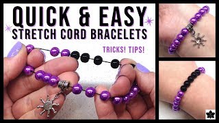 How to Make a DIY Beaded Stretch Cord Bracelet Tutorial [upl. by Sparrow264]