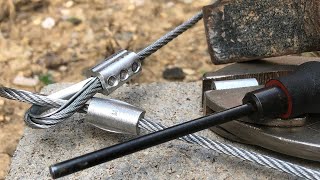 How to Make a Ferrule Crimper or Swaging Tool  BIKE LOCK ONLY NO LOAD ON THIS CABLE  52 [upl. by Alin]