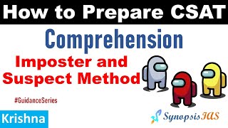 How to Prepare for CSAT  Comprehension UPSC IAS Prelims  Imposter and Suspect Method  Krishna [upl. by Yetta679]