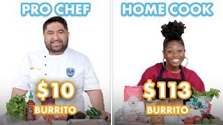 113 vs 10 Burrito Pro Chef amp Home Cook Swap Ingredients  Epicurious [upl. by Olzsal30]