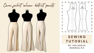 CARA JAHIT SELUAR BOOT CUT HOW TO SEW BOOT CUT PANTS [upl. by Pevzner]