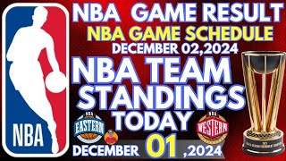 NBA LATEST TEAM STANDINGS DECEMBER 012024NBA GAME SCHEDULEIKYRIE IRVING 30 POINTS 7 REBOUNDS 9 AST [upl. by Hidie]