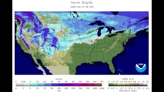 Snow depth in the US from Oct 2022 to April 2023 [upl. by Atikahs]