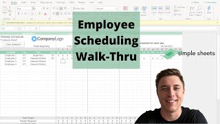 Employee Scheduling Excel amp Google Sheets Template StepbyStep Video Tutorial by Simple Sheets [upl. by Ferde]