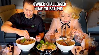 THE OWNER CHALLENGED ME TO A PHO EATING CONTEST at Jennie Pho in Denver CO RainaisCrazy [upl. by Hinch]